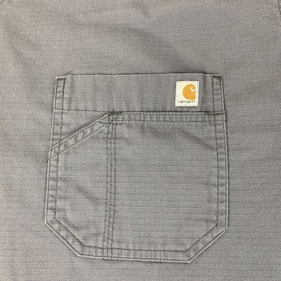 Carhartt Scrub Top Medical Shirt Mens Size 3X Gray V-Neck Short Sleeve Pocket - Picture 5 of 9